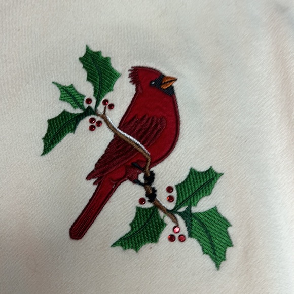 Vintage M&C Sportswear Sweatshirt Cardinal Embroidered L Ivory Pullover - Picture 2 of 5
